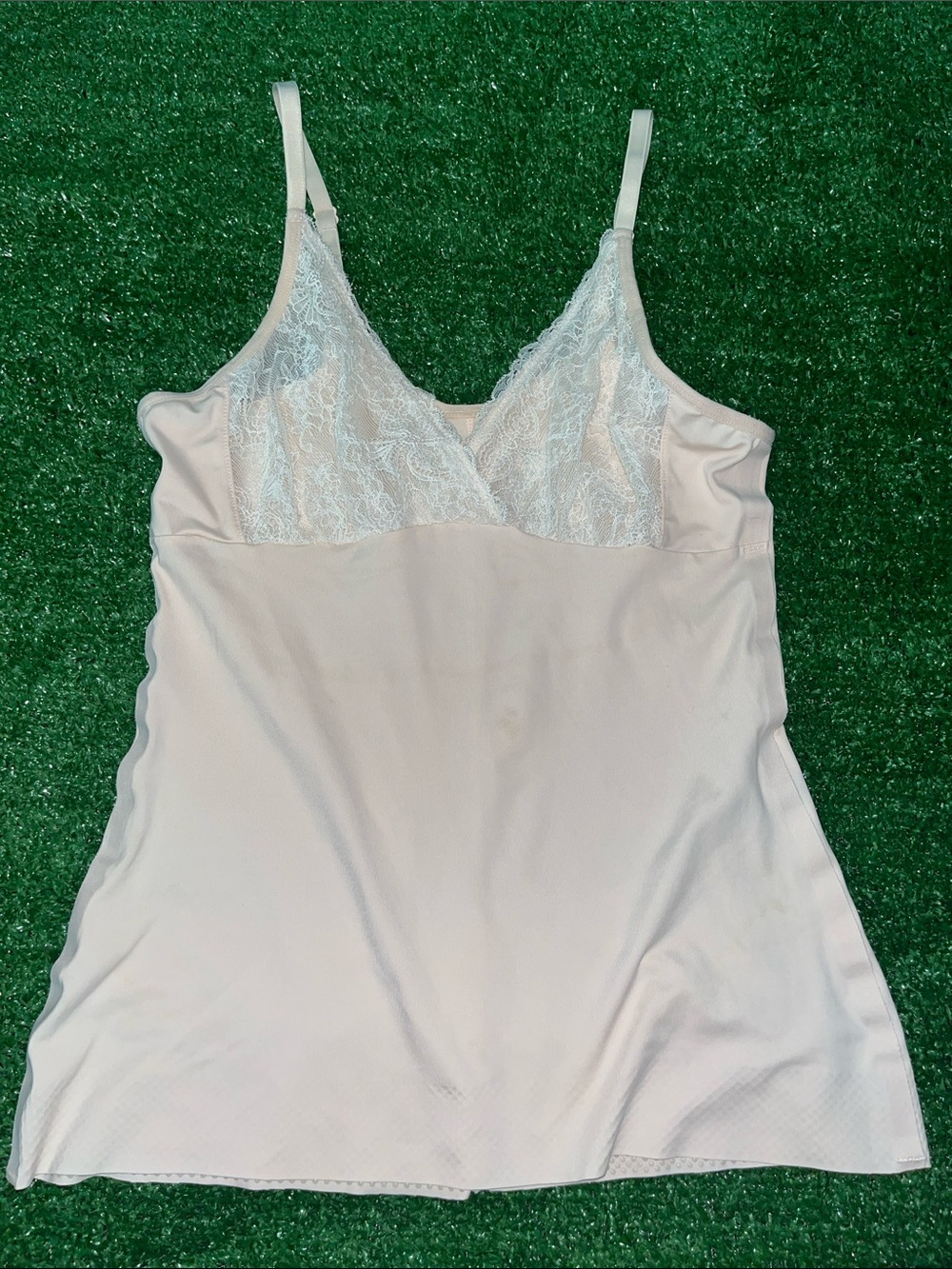 Ruby Ribbon Nude Lace Second Skin Cami #1749